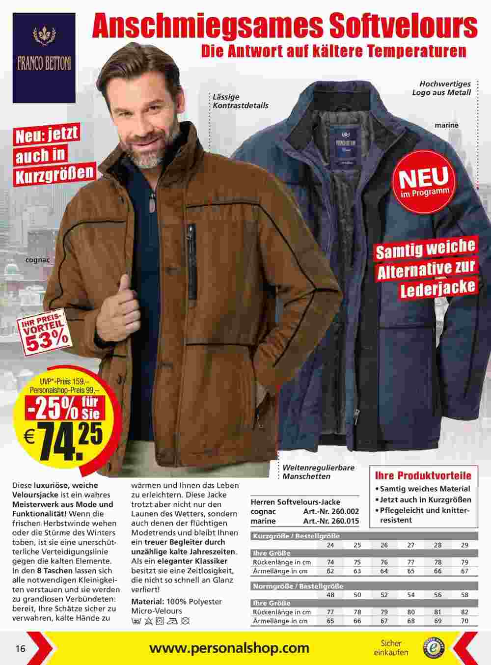 Personalshop Flugblatt (ab 30.09.2023) - Angebote und Prospekt - Seite 16