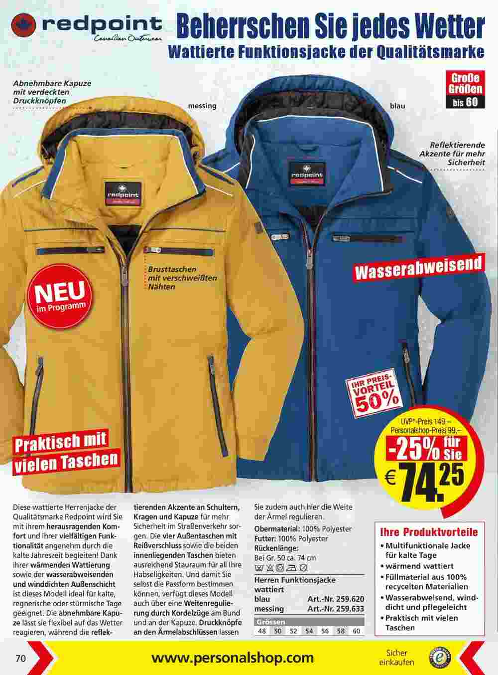 Personalshop Flugblatt (ab 30.09.2023) - Angebote und Prospekt - Seite 70