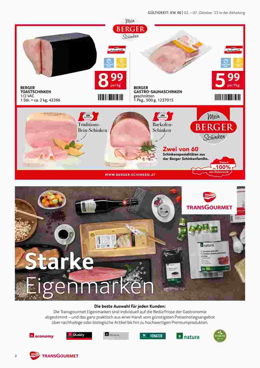 Transgourmet Flugblatt (ab 01.10.2023) - Angebote und Prospekt - Seite 2