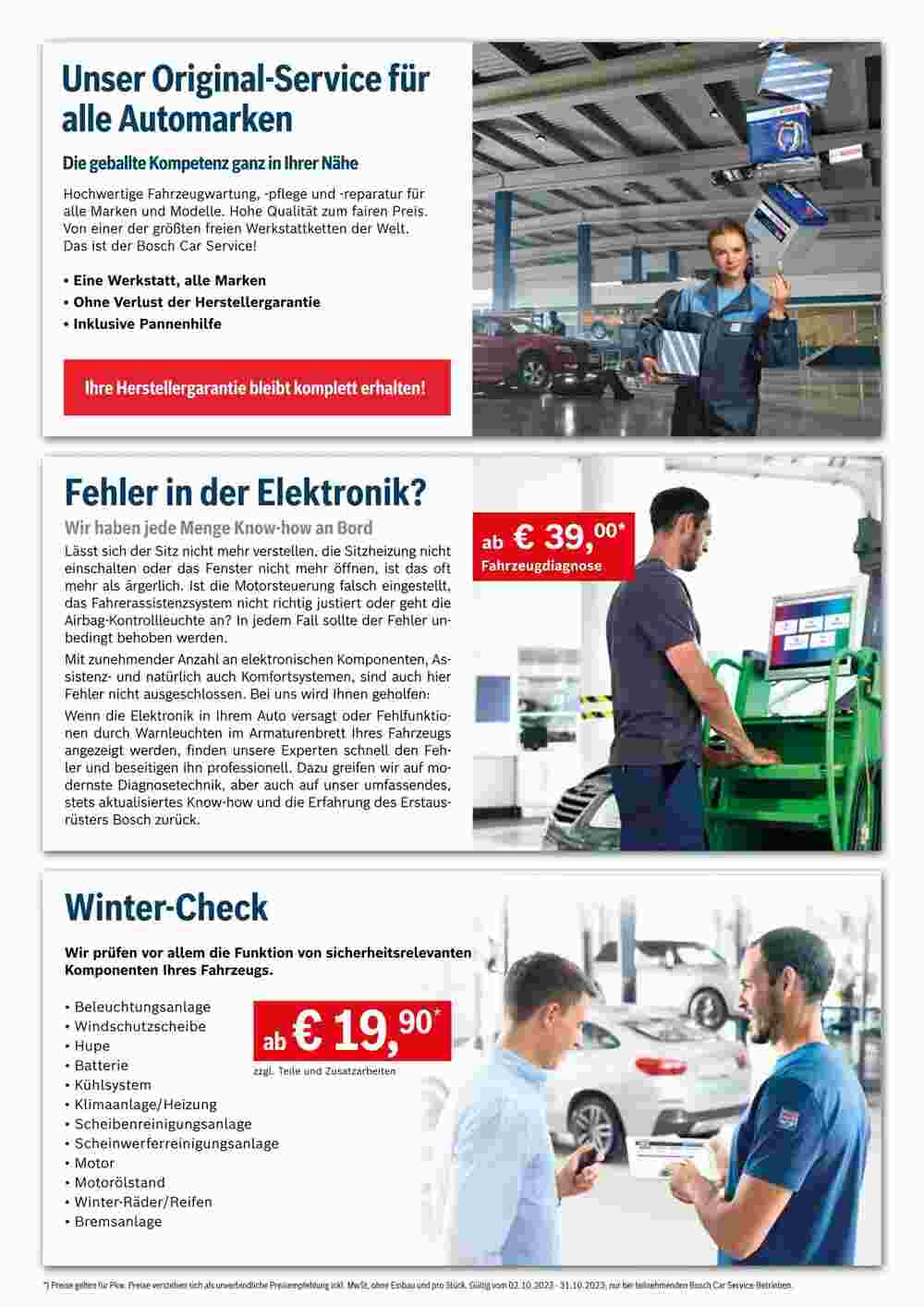 Bosch Car Service Flugblatt (ab 01.10.2023) - Angebote und Prospekt - Seite 2