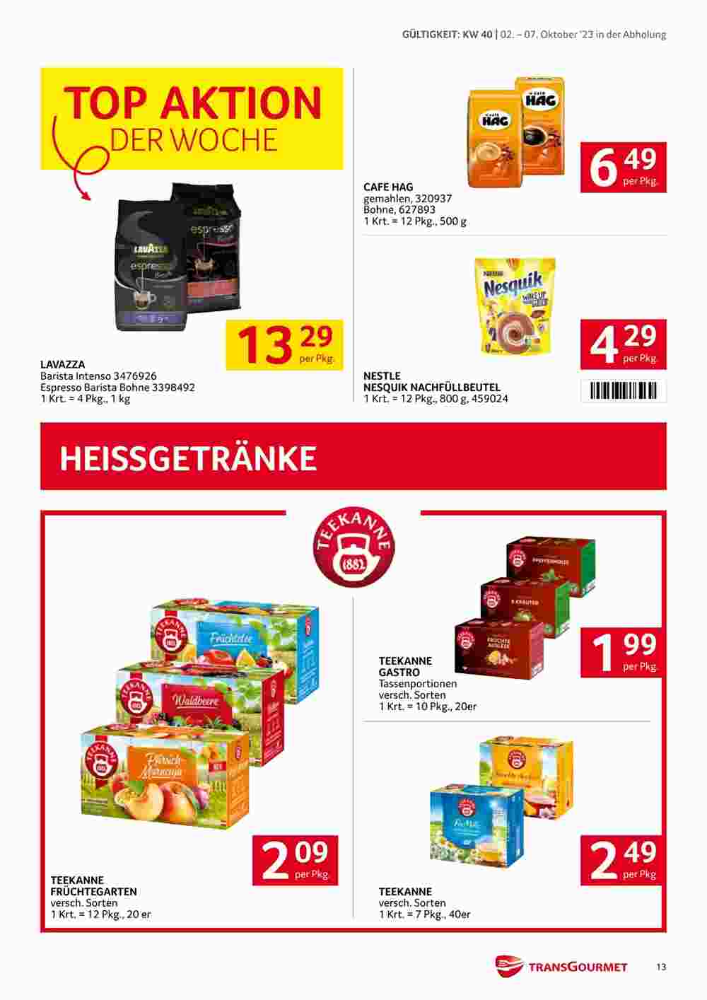 Transgourmet Flugblatt (ab 02.10.2023) - Angebote und Prospekt - Seite 13