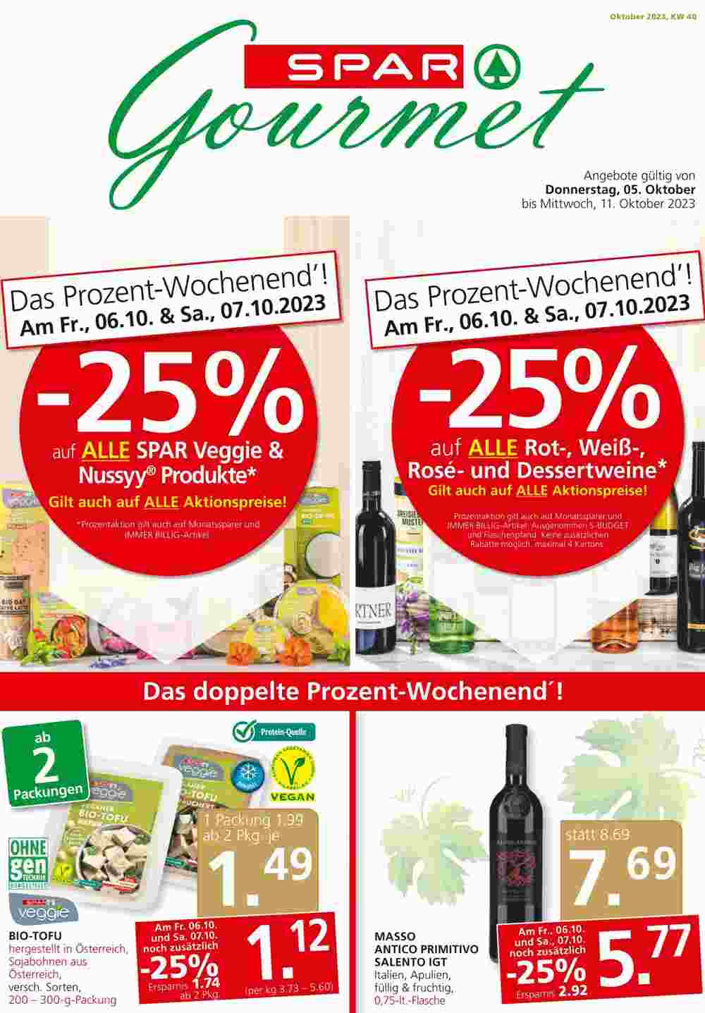 SPAR Gourmet Flugblatt (ab 05.10.2023) - Angebote und Prospekt - Seite 1