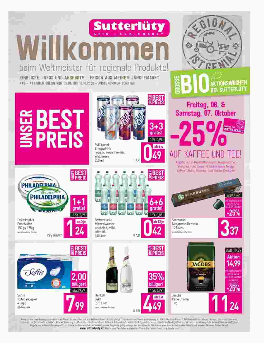 Sutterlüty Flugblatt (ab 05.10.2023) - Angebote und Prospekt - Seite 1