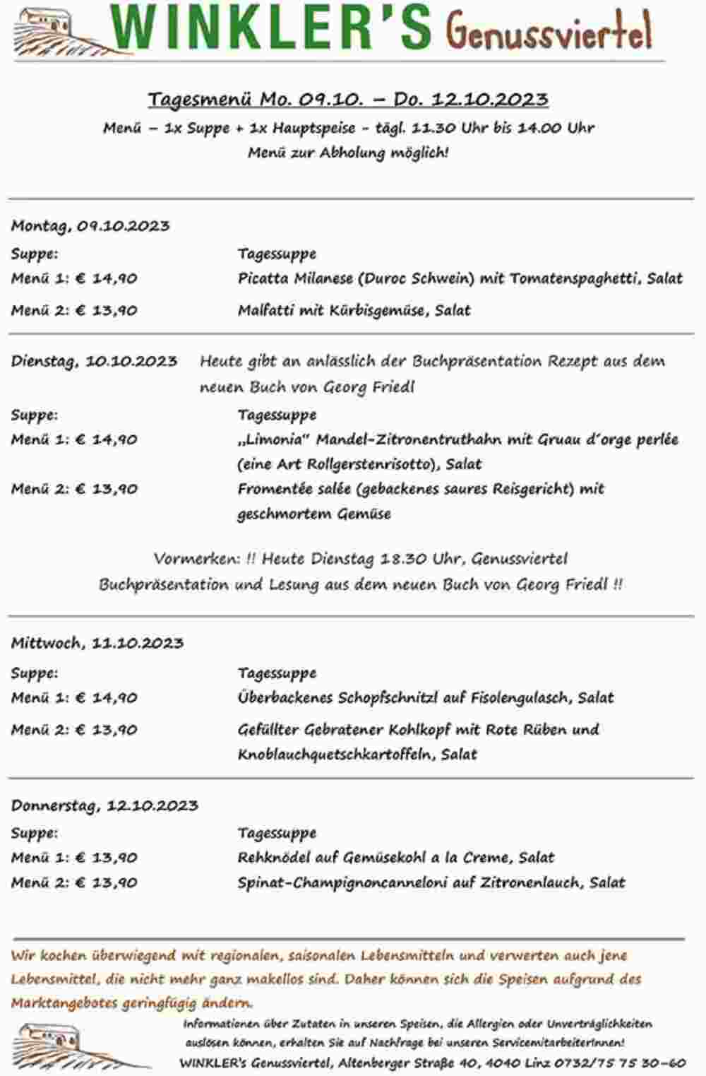 Winkler Markt Flugblatt (ab 09.10.2023) - Angebote und Prospekt - Seite 1