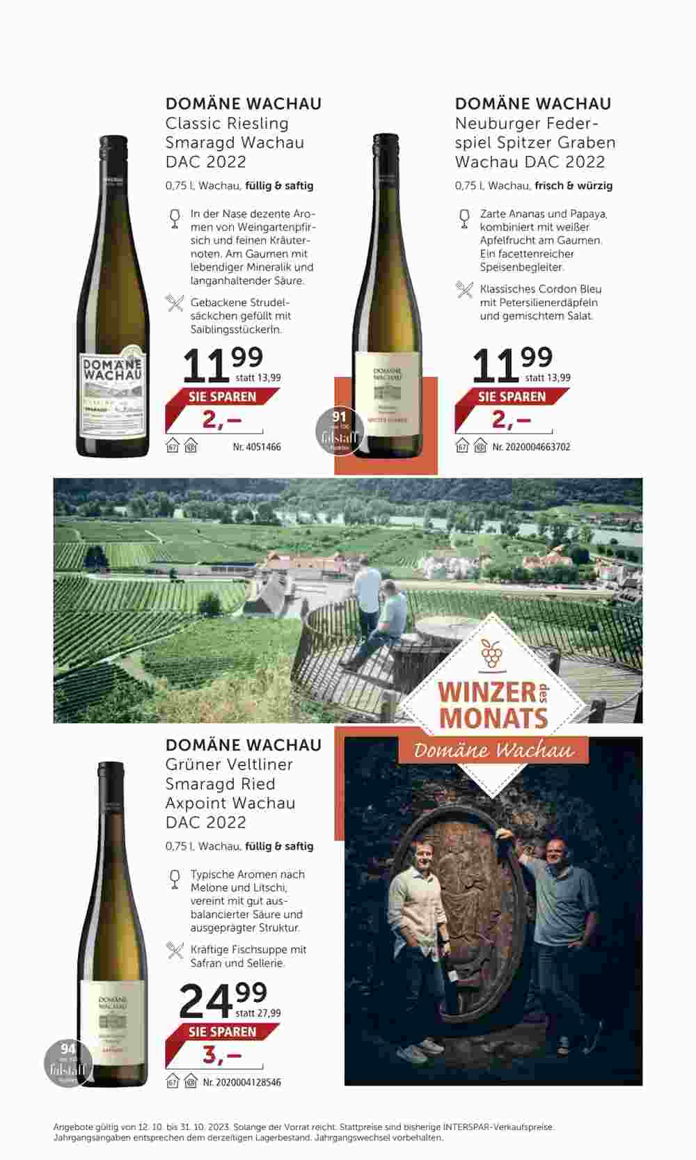 Weinwelt Interspar Flugblatt (ab 11.10.2023) - Angebote und Prospekt - Seite 12