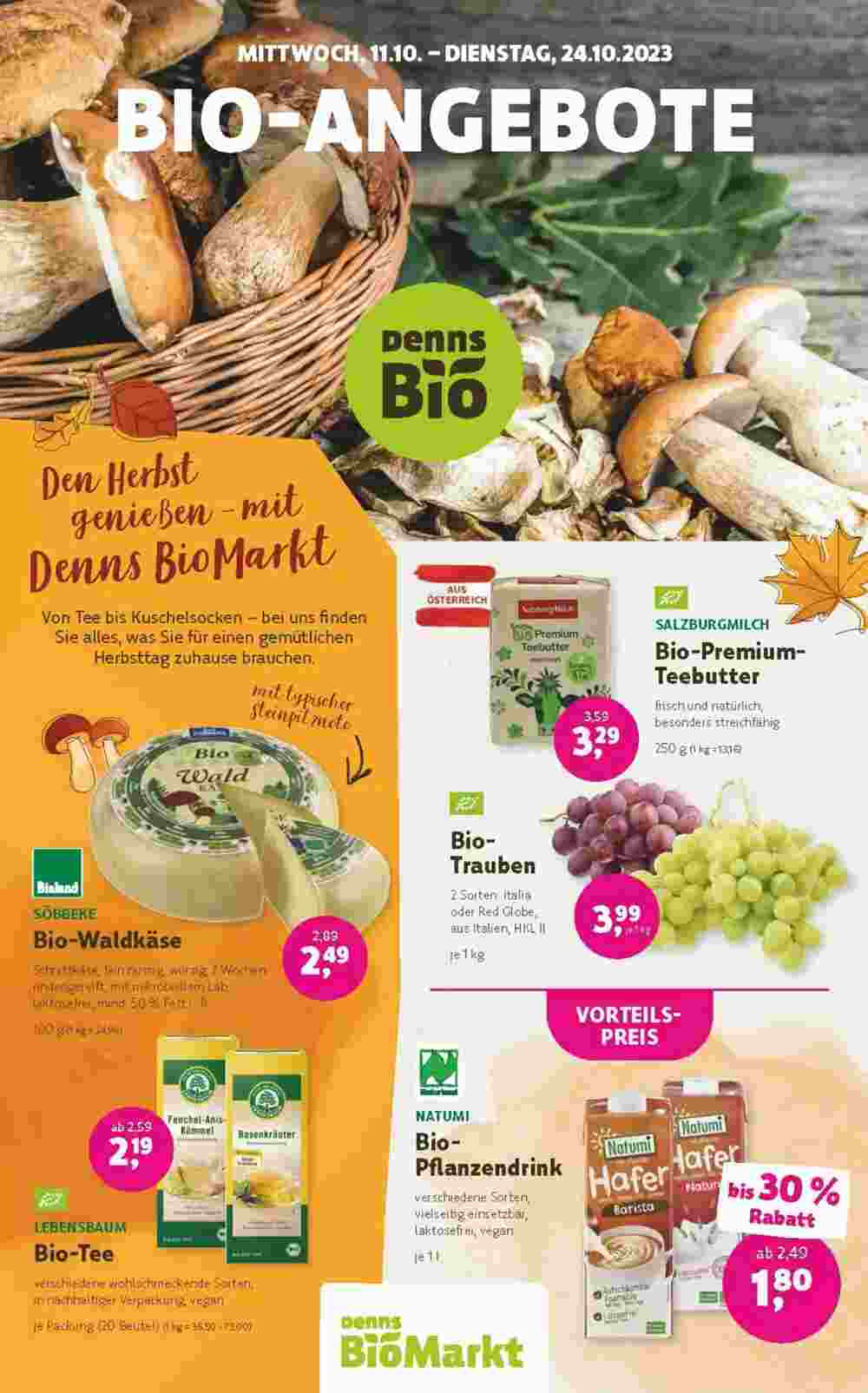 Denn's Biomarkt Flugblatt (ab 11.10.2023) - Angebote und Prospekt - Seite 1