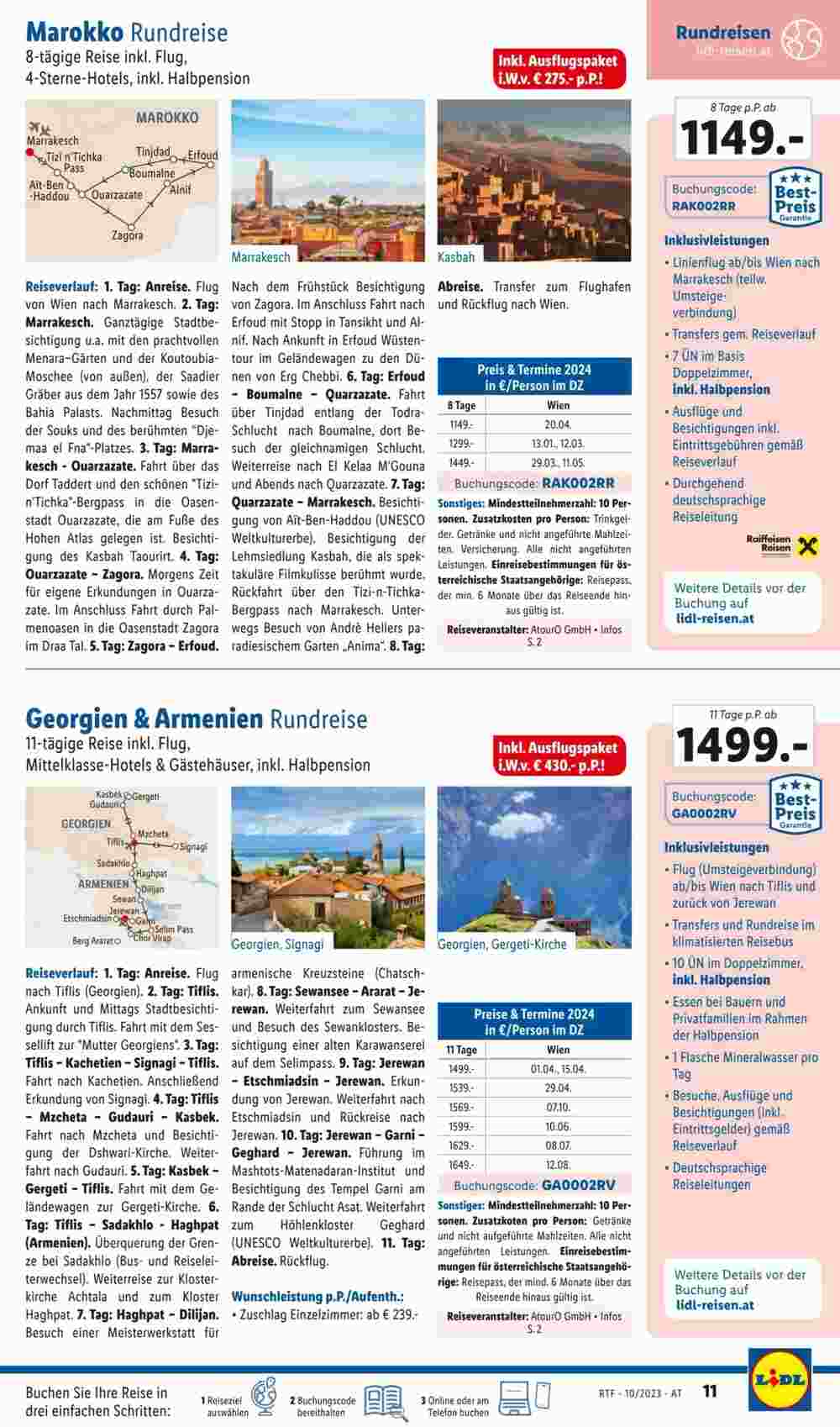 Lidl Reisen Flugblatt (ab 13.10.2023) - Angebote und Prospekt - Seite 11