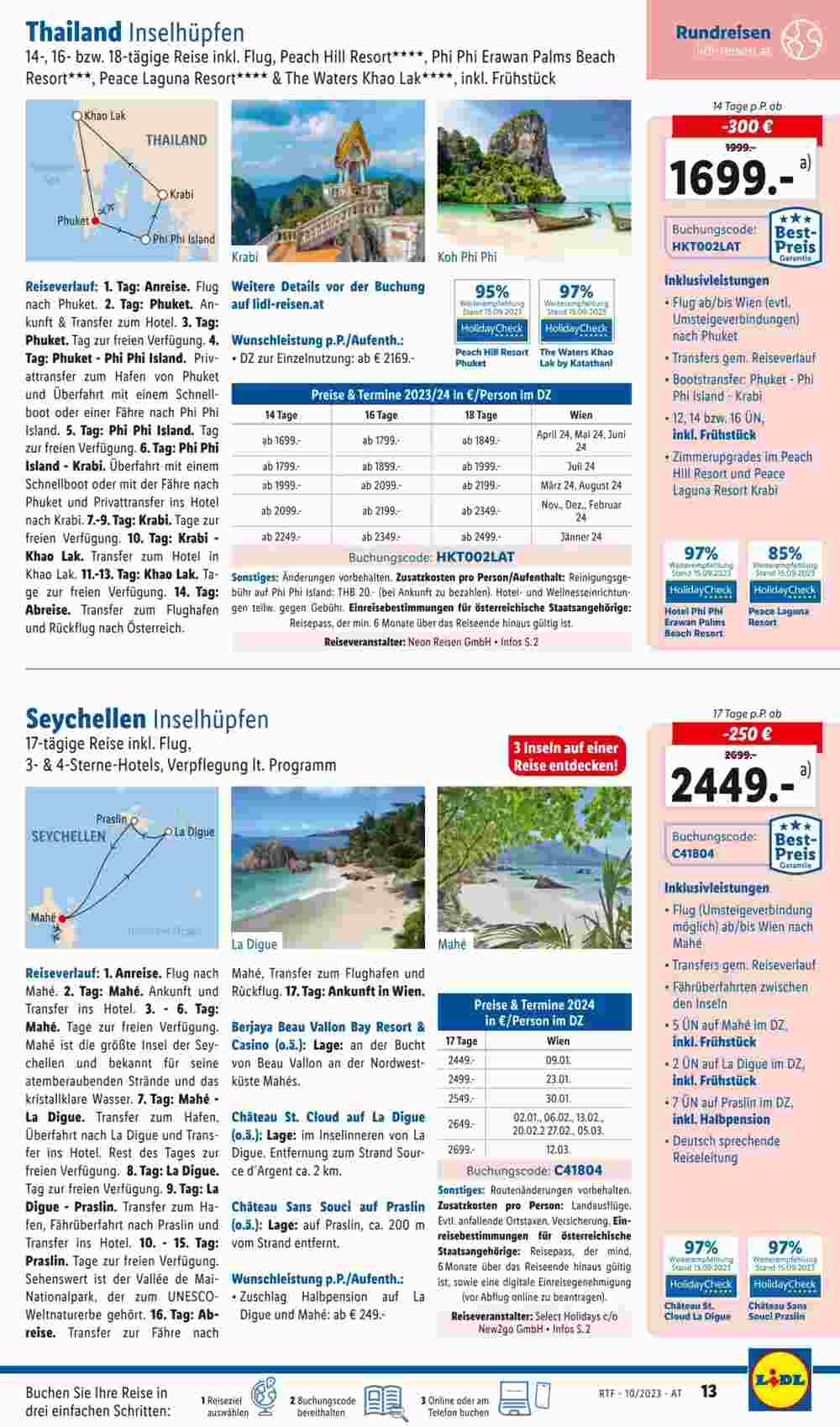 Lidl Reisen Flugblatt (ab 13.10.2023) - Angebote und Prospekt - Seite 13