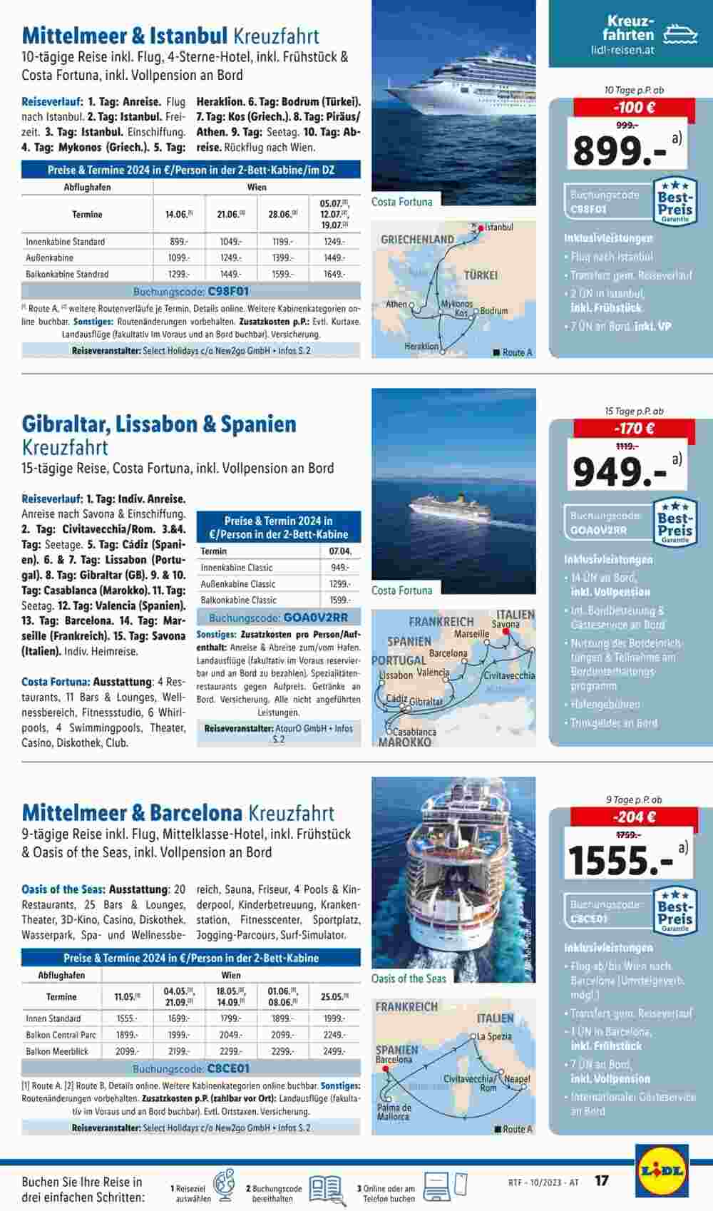 Lidl Reisen Flugblatt (ab 13.10.2023) - Angebote und Prospekt - Seite 17