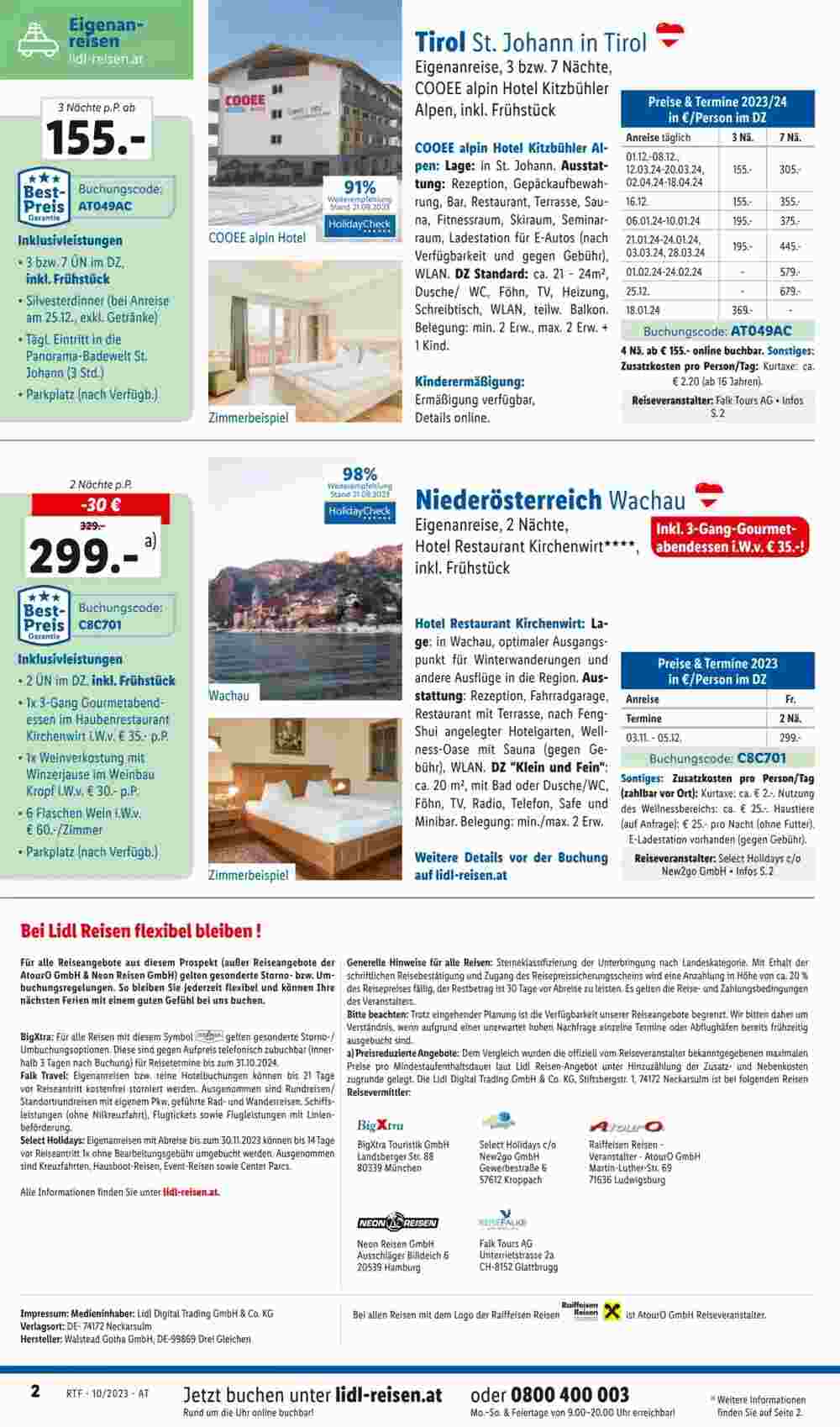 Lidl Reisen Flugblatt (ab 13.10.2023) - Angebote und Prospekt - Seite 2