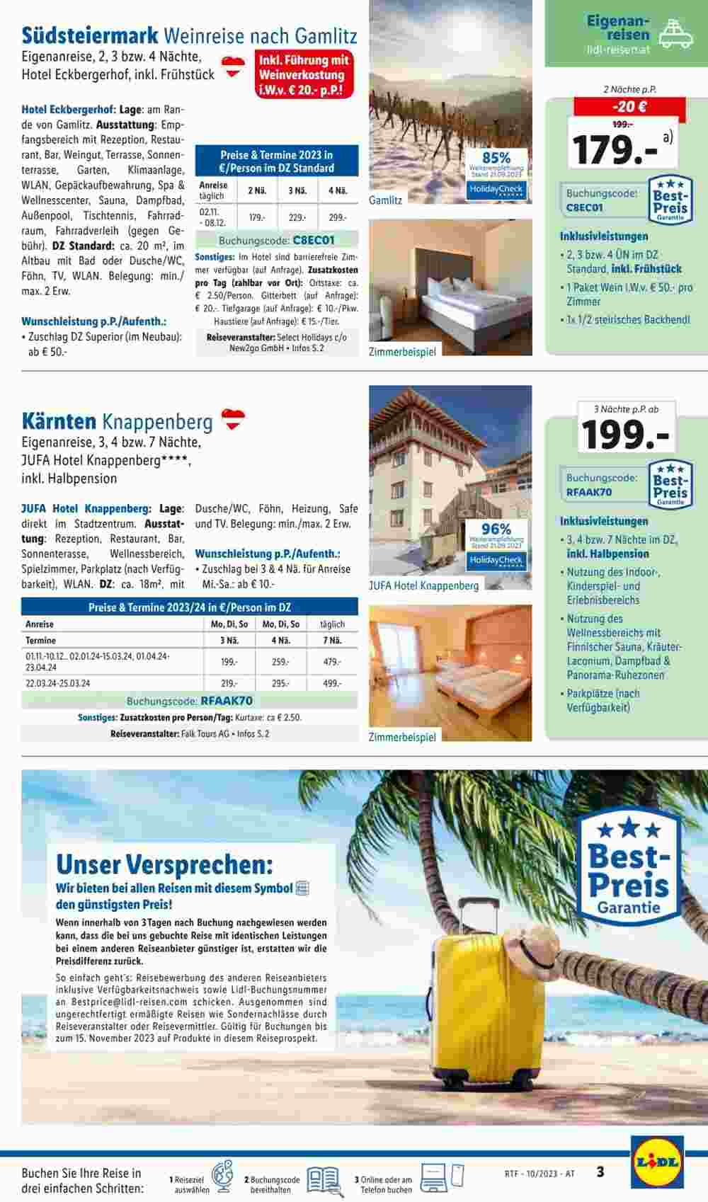 Lidl Reisen Flugblatt (ab 13.10.2023) - Angebote und Prospekt - Seite 3