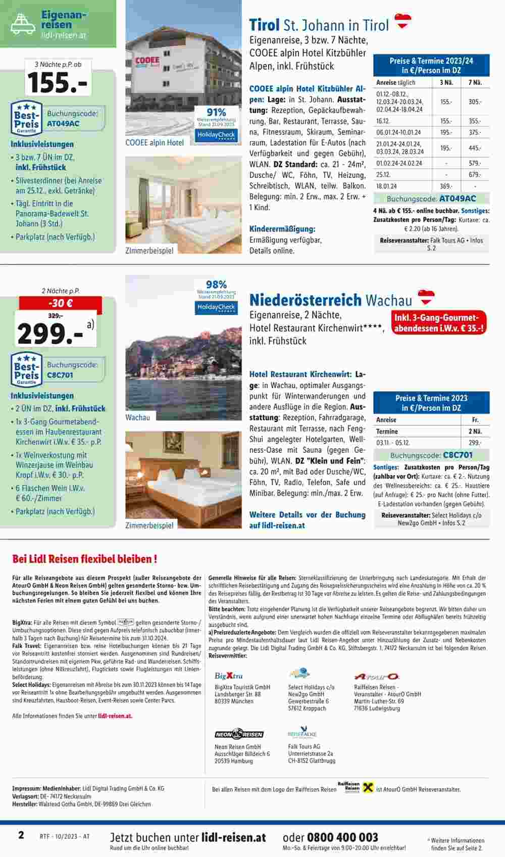 Lidl Reisen Flugblatt (ab 14.10.2023) - Angebote und Prospekt - Seite 2