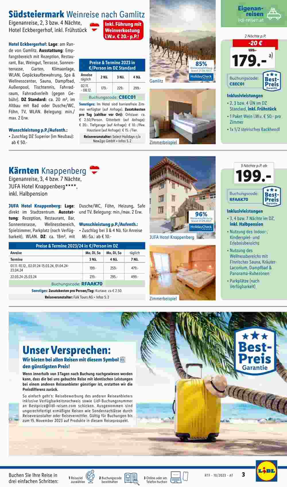 Lidl Reisen Flugblatt (ab 14.10.2023) - Angebote und Prospekt - Seite 3