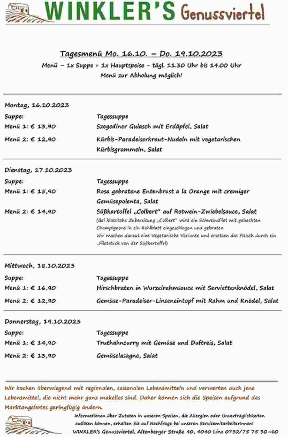 Winkler Markt Flugblatt (ab 16.10.2023) - Angebote und Prospekt - Seite 1