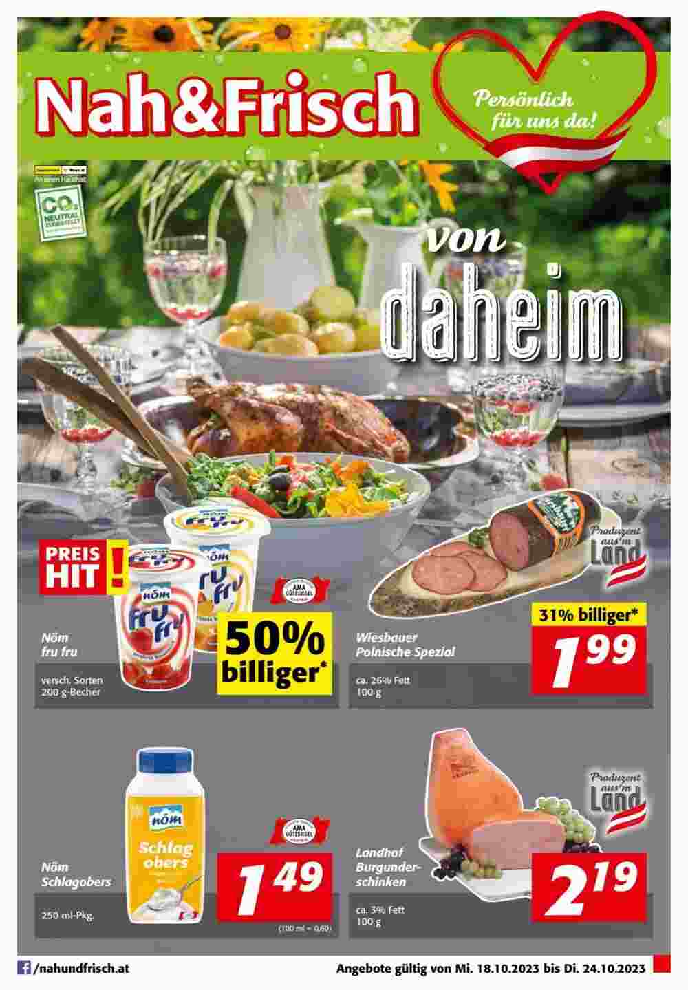 Nah&Frisch Flugblatt (ab 18.10.2023) - Angebote und Prospekt - Seite 1