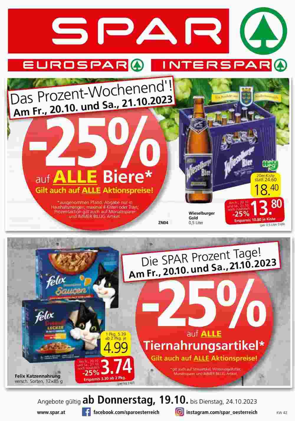 Spar Flugblatt (ab 19.10.2023) - Angebote und Prospekt - Seite 1