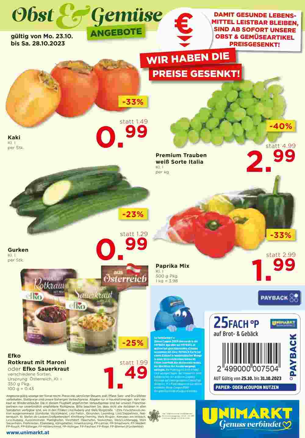 Unimarkt Flugblatt (ab 24.10.2023) - Angebote und Prospekt - Seite 16
