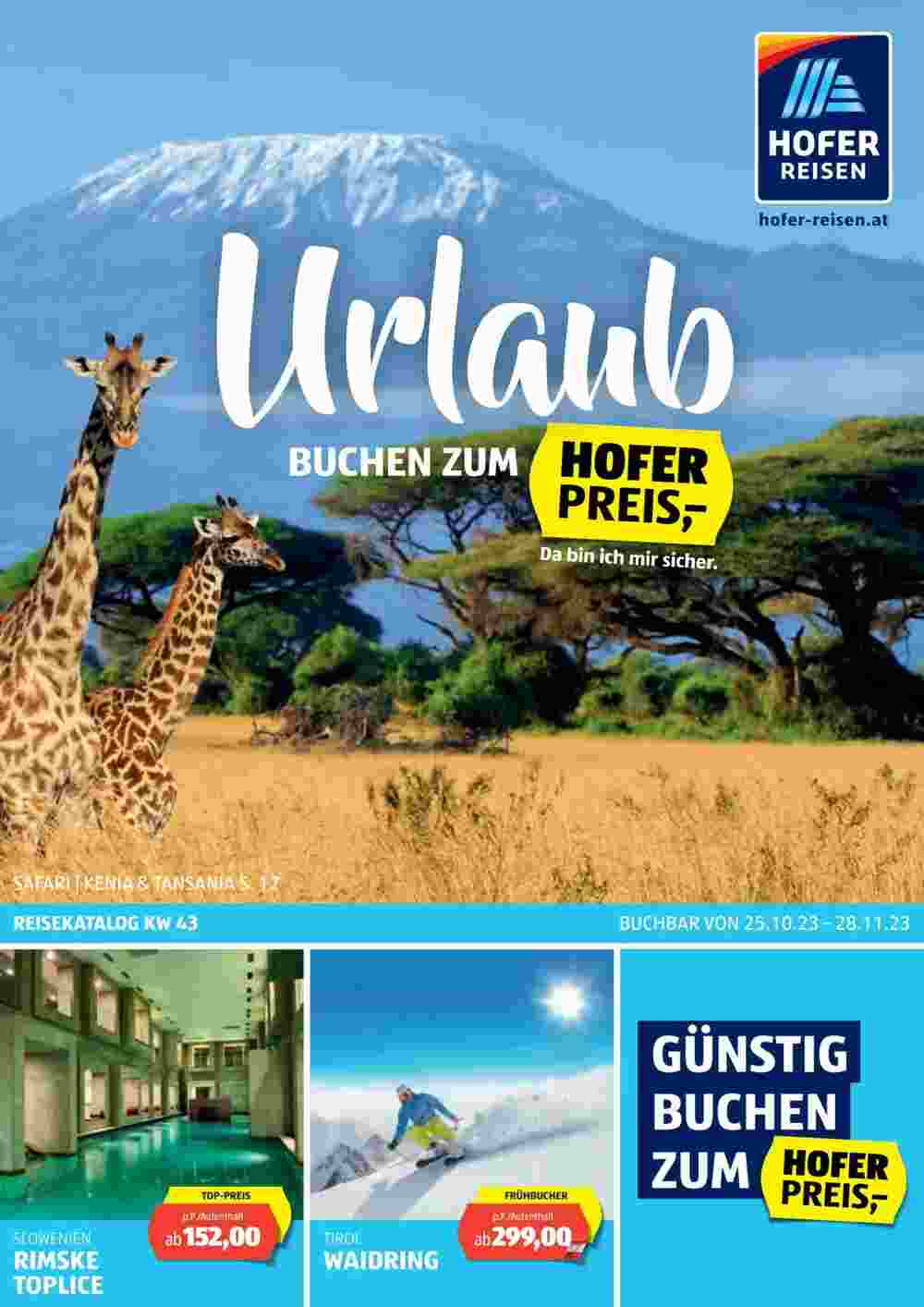 Hofer Reisen Flugblatt (ab 24.10.2023) - Angebote und Prospekt - Seite 1