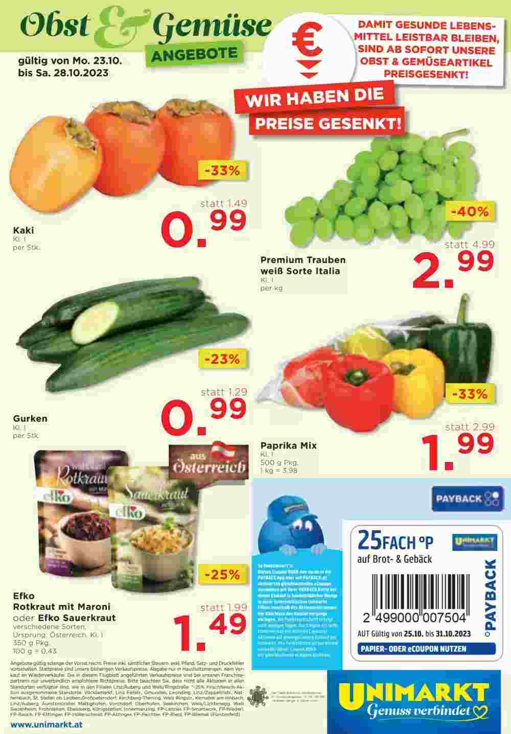 Unimarkt Flugblatt (ab 25.10.2023) - Angebote und Prospekt - Seite 16