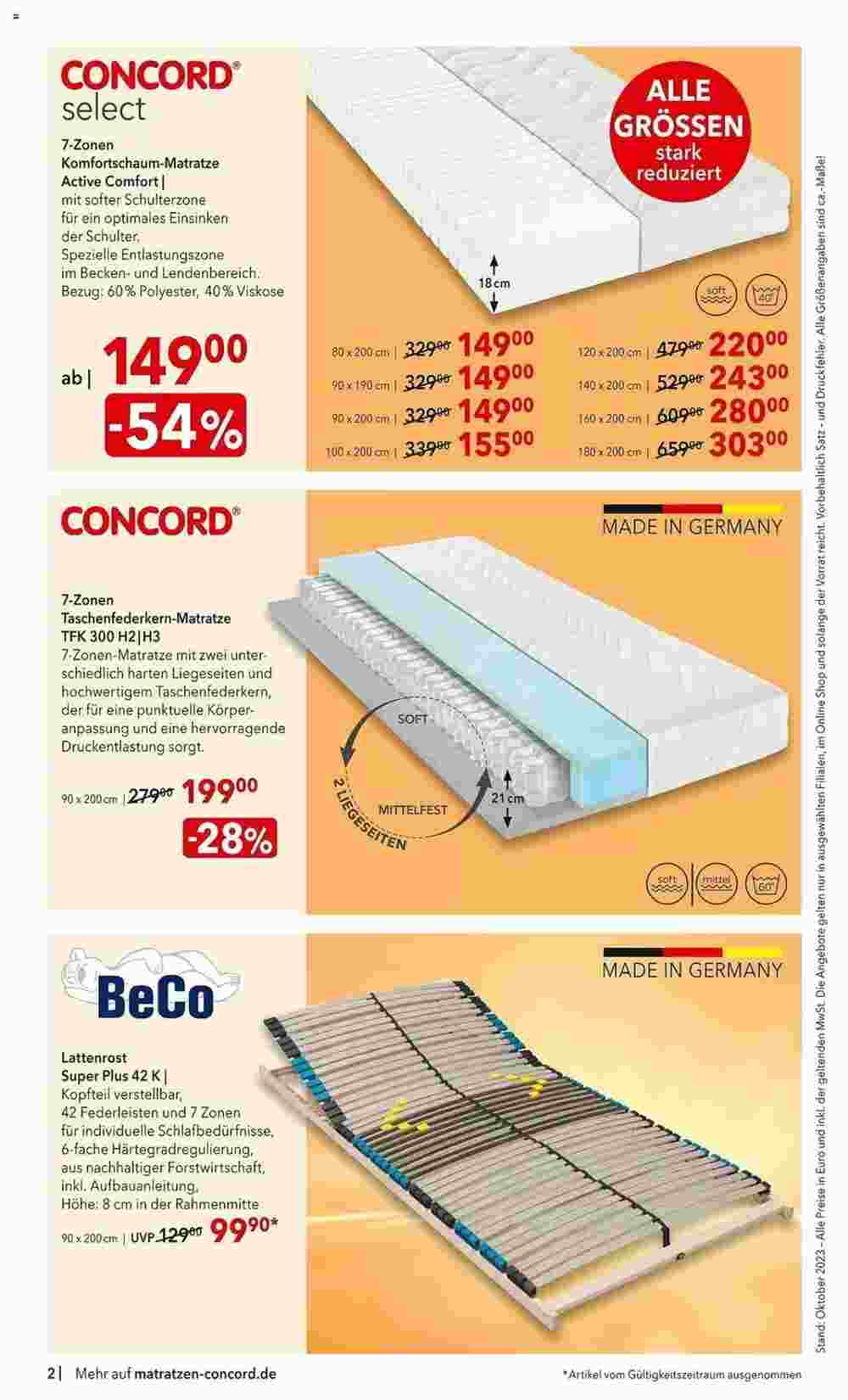 Matratzen Concord Flugblatt (ab 25.10.2023) - Angebote und Prospekt - Seite 2