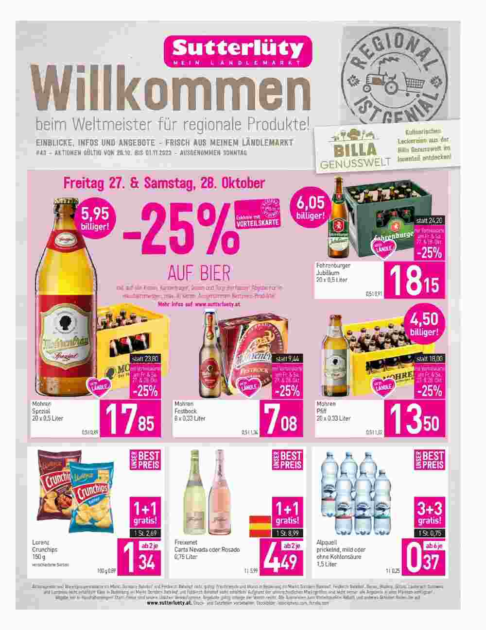 Sutterlüty Flugblatt (ab 26.10.2023) - Angebote und Prospekt - Seite 1