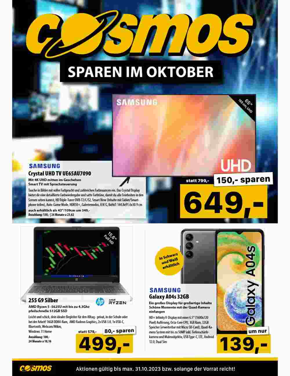 Cosmos Flugblatt (ab 26.10.2023) - Angebote und Prospekt - Seite 1