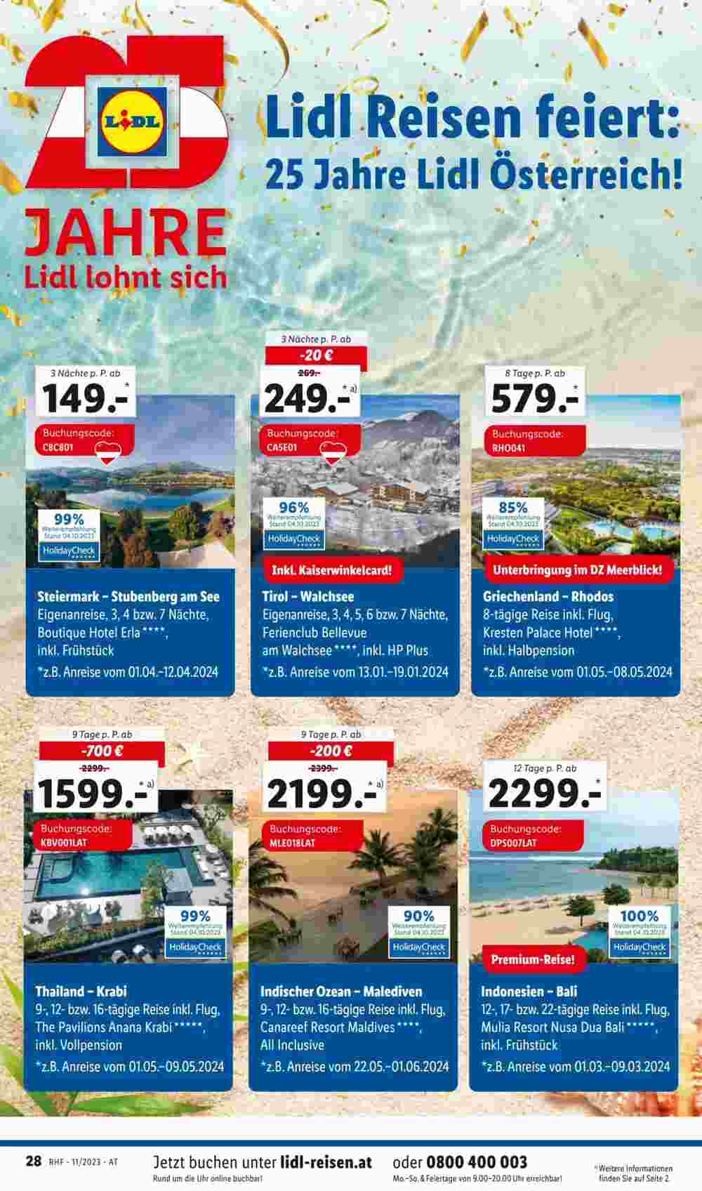 Lidl Reisen Flugblatt (ab 29.10.2023) - Angebote und Prospekt - Seite 28