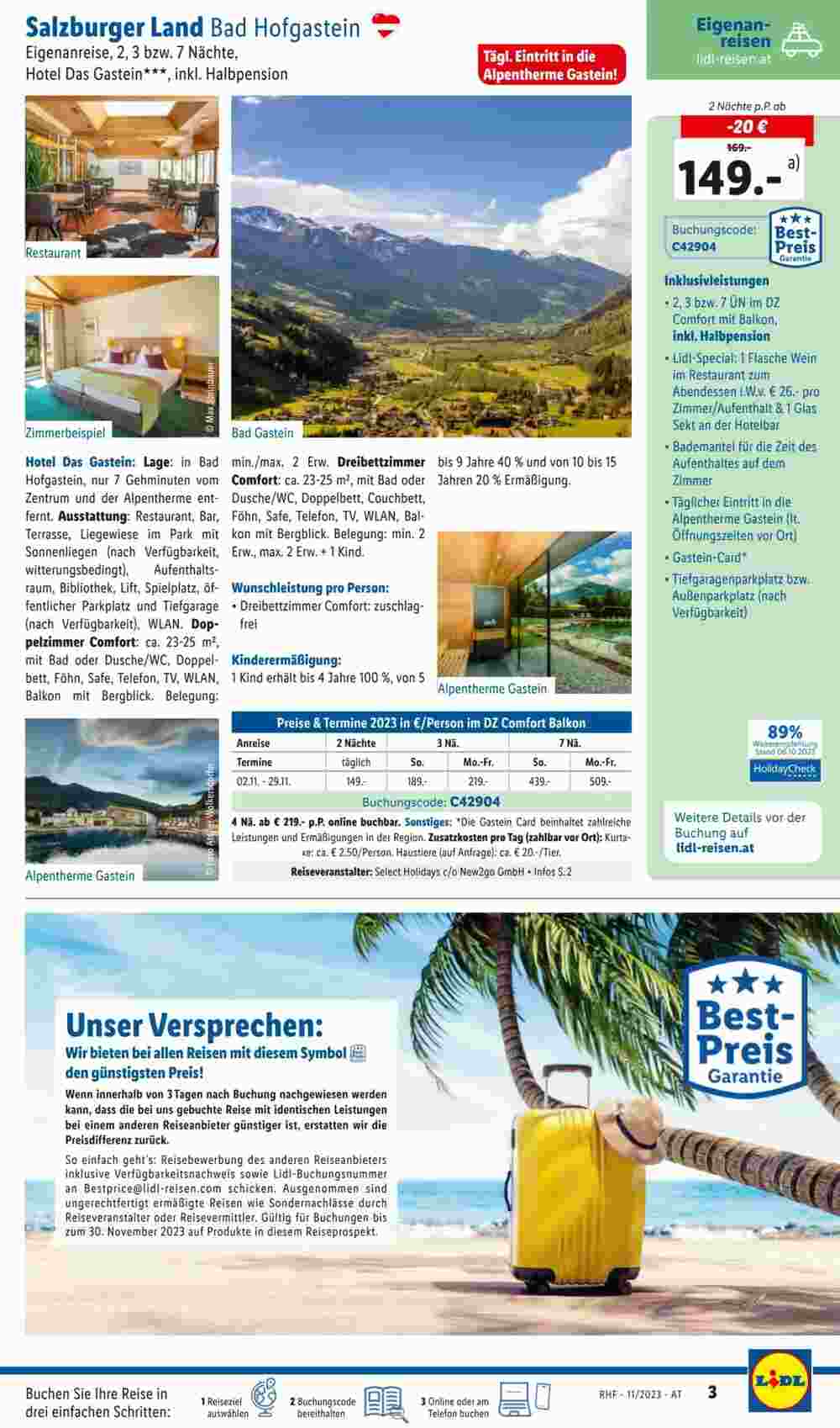 Lidl Reisen Flugblatt (ab 29.10.2023) - Angebote und Prospekt - Seite 3