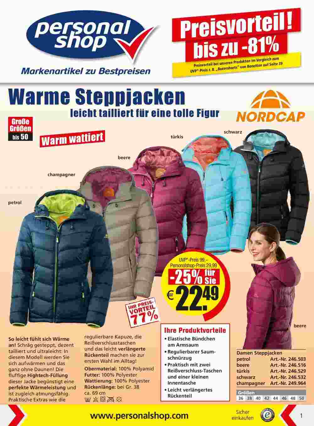 Personalshop Flugblatt (ab 31.10.2023) - Angebote und Prospekt - Seite 1