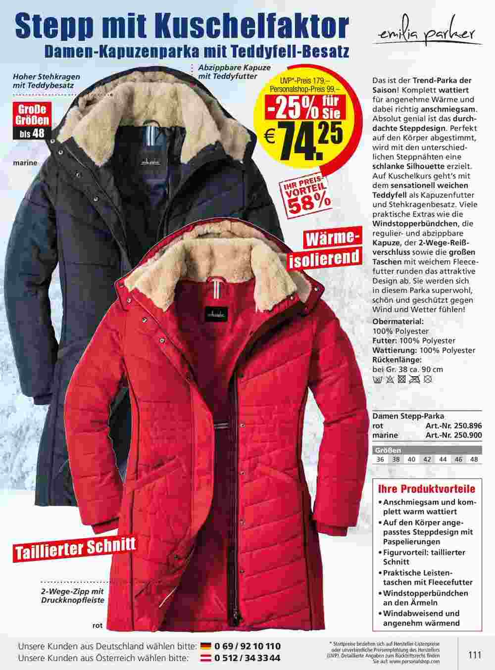 Personalshop Flugblatt (ab 31.10.2023) - Angebote und Prospekt - Seite 111