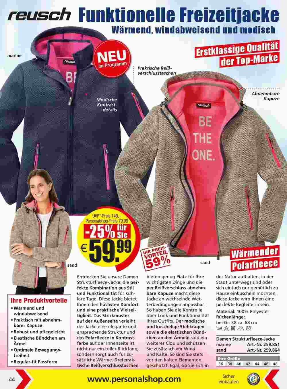 Personalshop Flugblatt (ab 31.10.2023) - Angebote und Prospekt - Seite 44