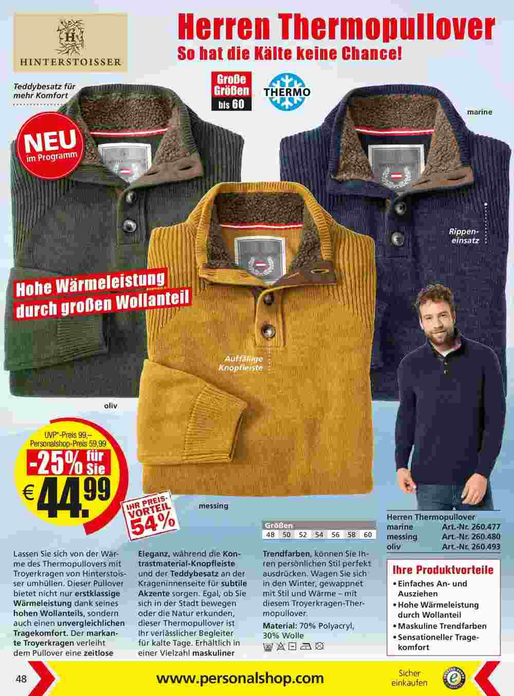 Personalshop Flugblatt (ab 31.10.2023) - Angebote und Prospekt - Seite 48