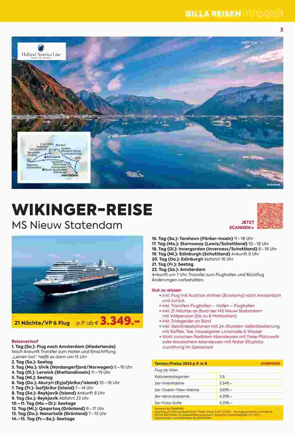 Billa Reisen Flugblatt (ab 31.10.2023) - Angebote und Prospekt - Seite 3