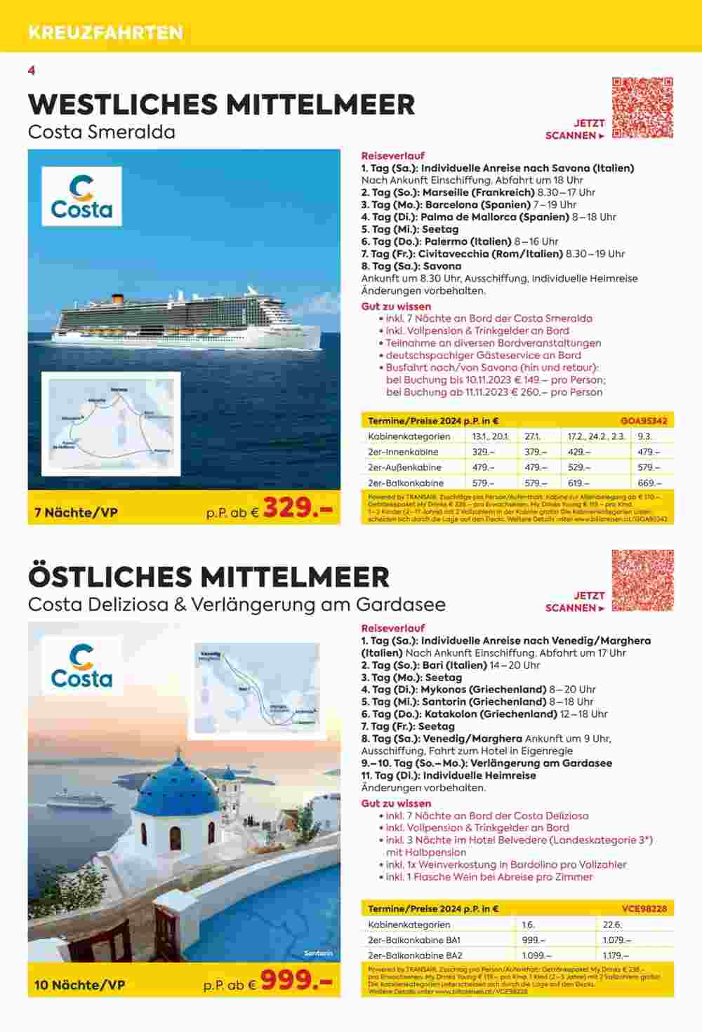 Billa Reisen Flugblatt (ab 31.10.2023) - Angebote und Prospekt - Seite 4