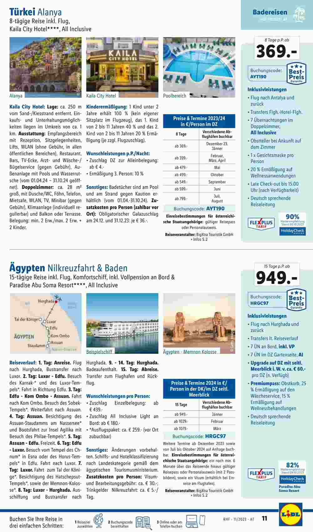 Lidl Reisen Flugblatt (ab 01.11.2023) - Angebote und Prospekt - Seite 11