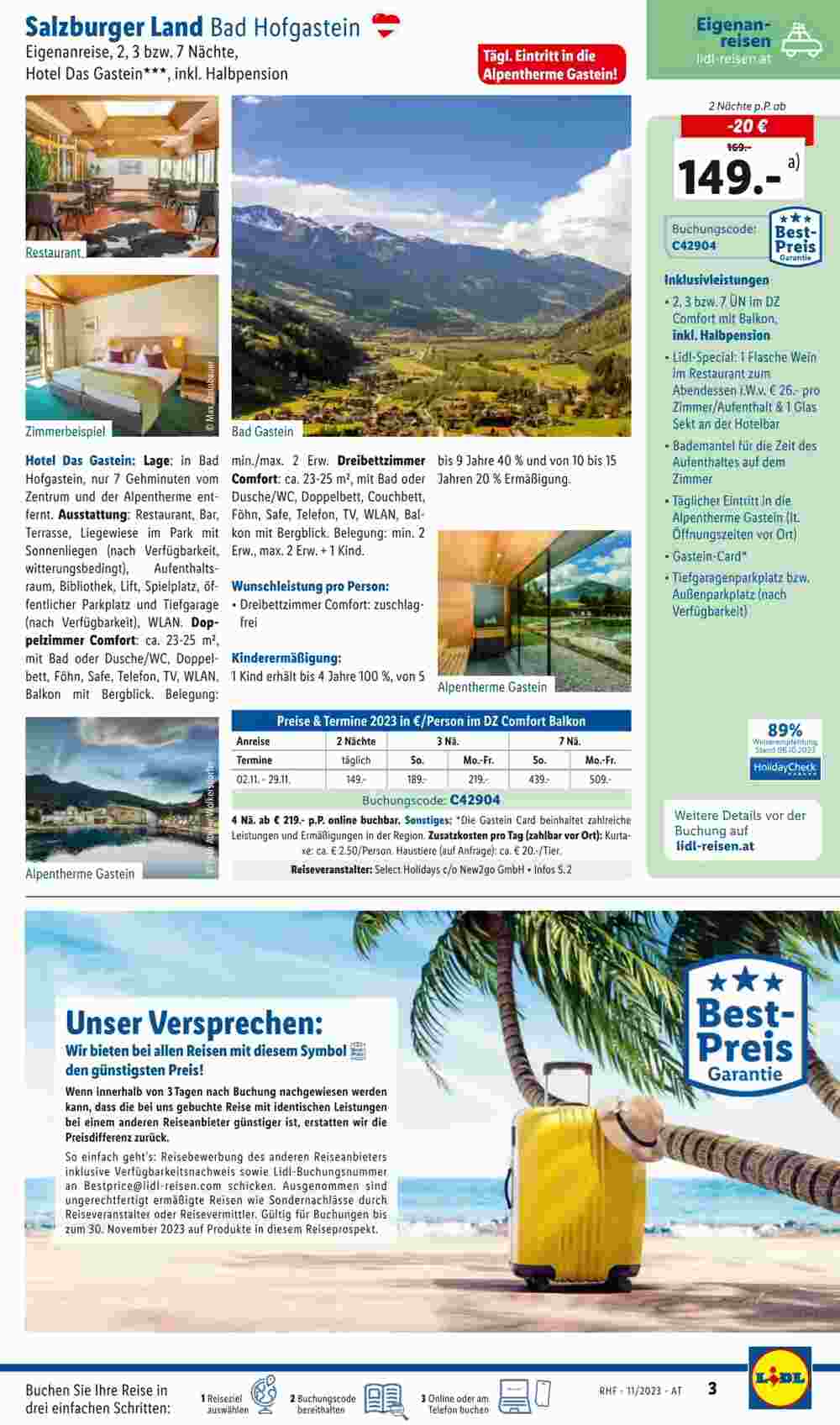 Lidl Reisen Flugblatt (ab 01.11.2023) - Angebote und Prospekt - Seite 3