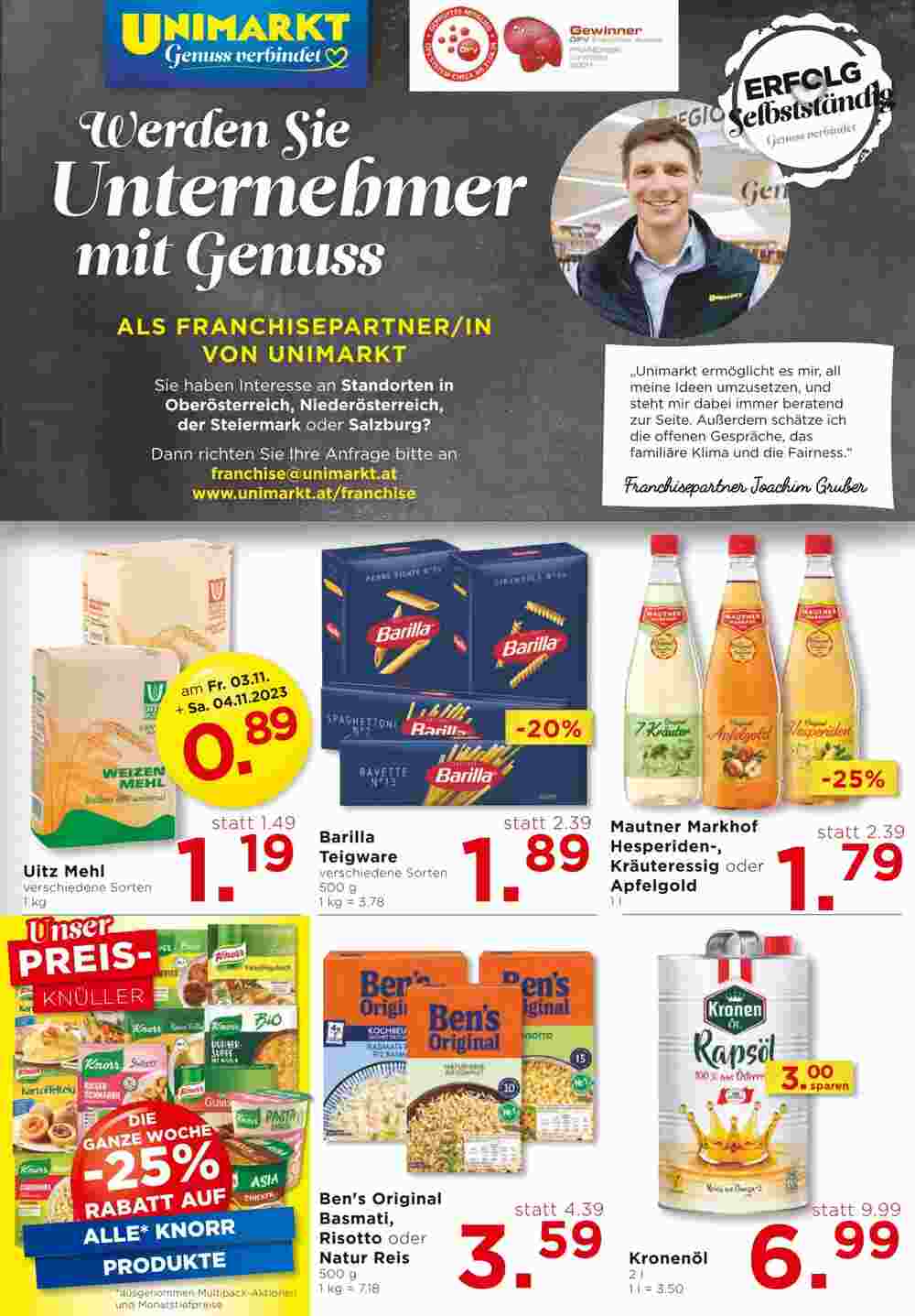 Unimarkt Flugblatt (ab 02.11.2023) - Angebote und Prospekt - Seite 11