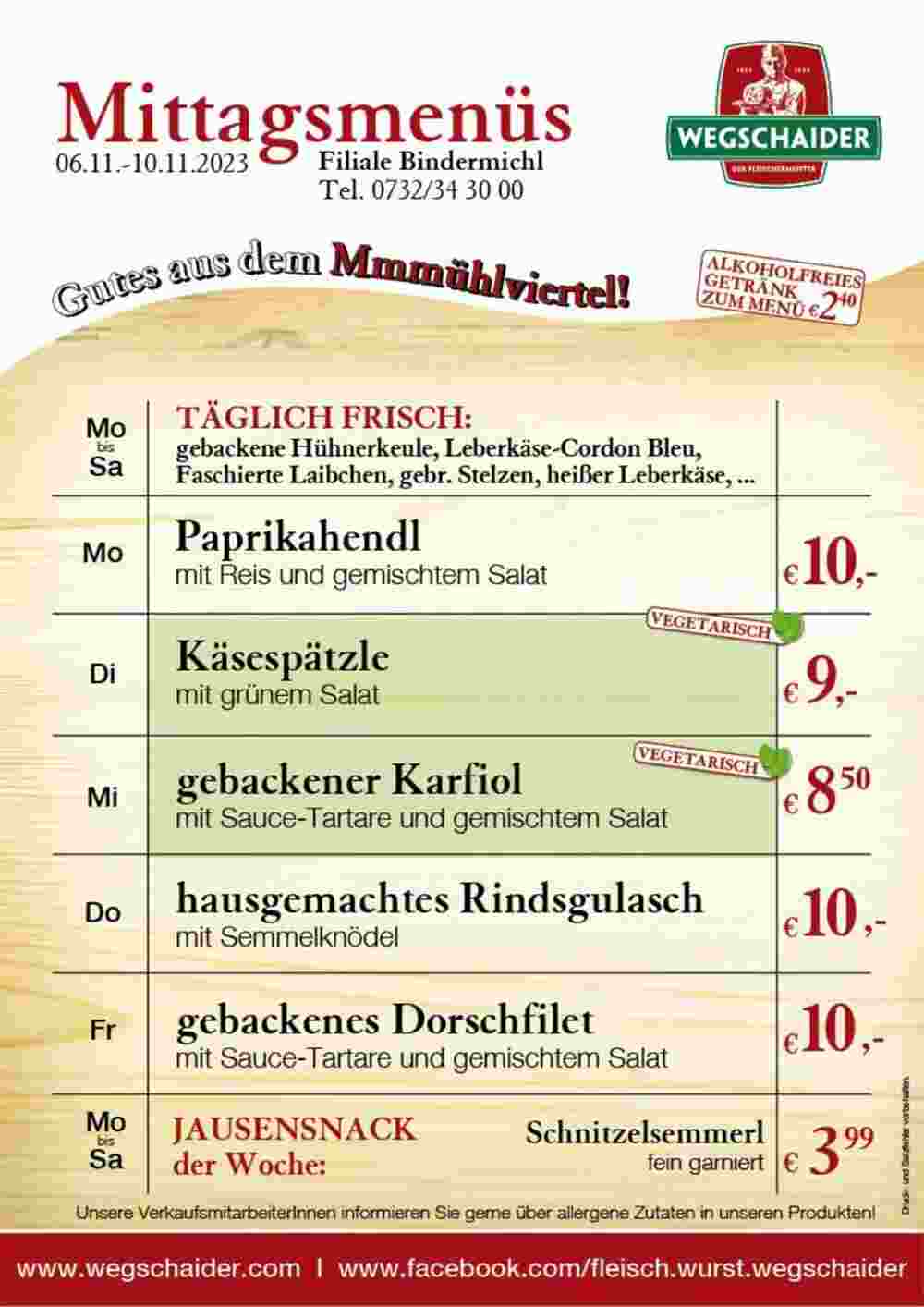 Wegschaider Flugblatt (ab 06.11.2023) - Angebote und Prospekt - Seite 1