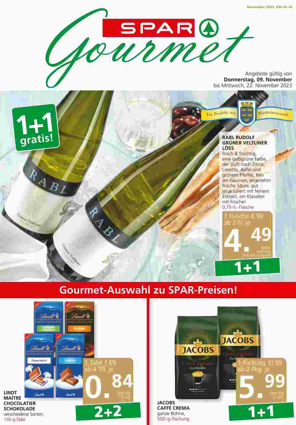 SPAR Gourmet Flugblatt (ab 09.11.2023) - Angebote und Prospekt - Seite 1