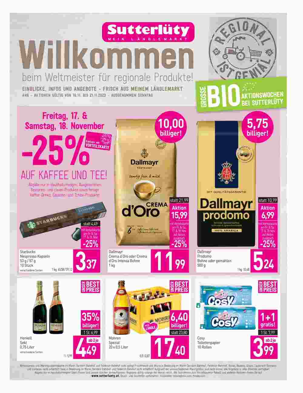 Sutterlüty Flugblatt (ab 13.11.2023) - Angebote und Prospekt - Seite 1