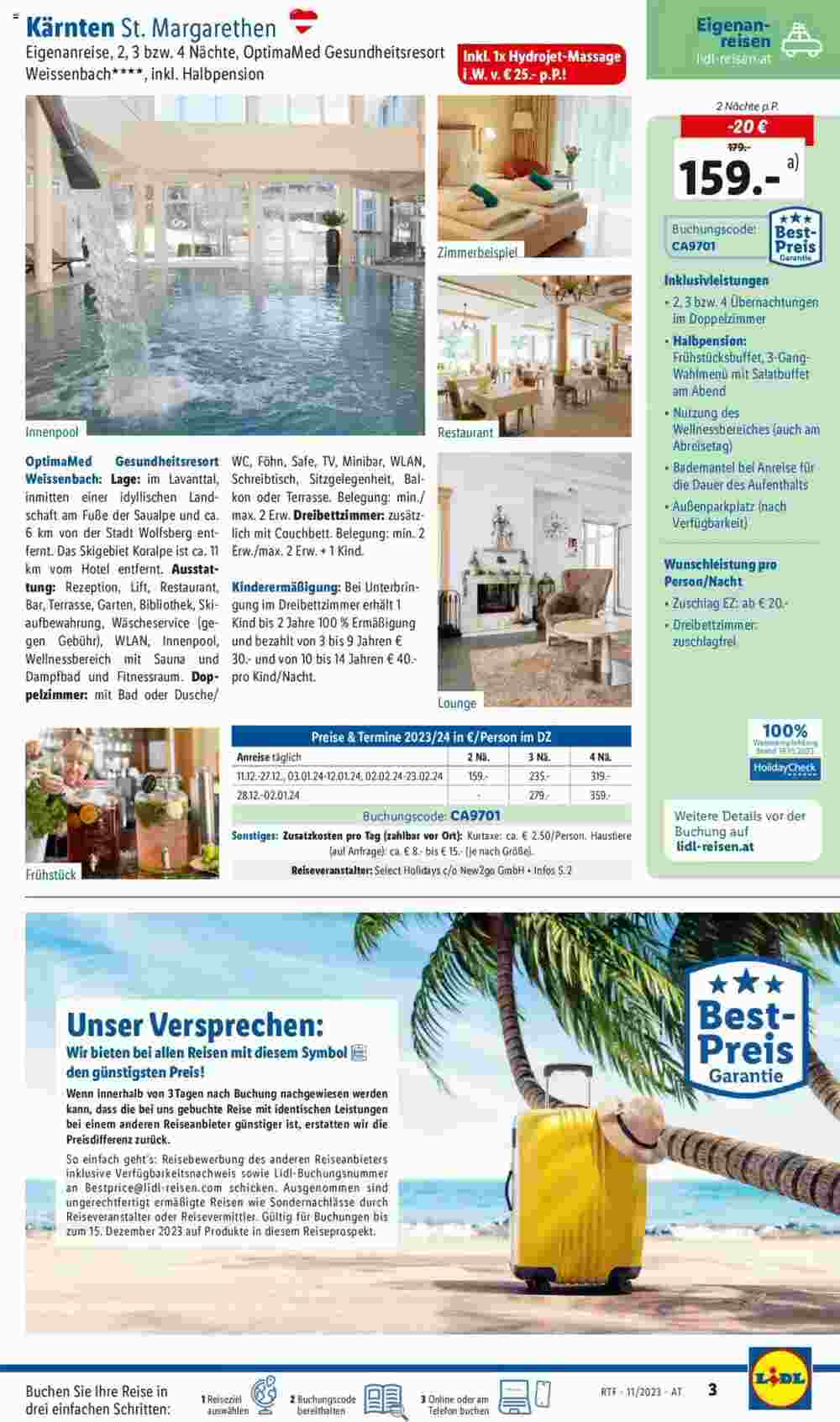 Lidl Reisen Flugblatt (ab 15.11.2023) - Angebote und Prospekt - Seite 3