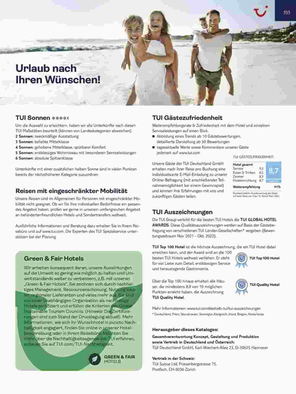 Tui Reisebüro Flugblatt (ab 15.11.2023) - Angebote und Prospekt - Seite 355