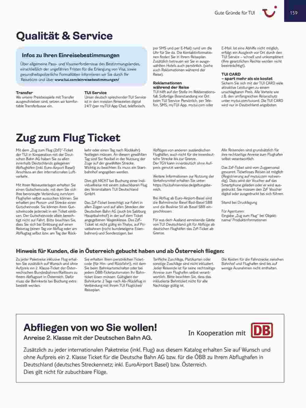 Tui Reisebüro Flugblatt (ab 15.11.2023) - Angebote und Prospekt - Seite 159