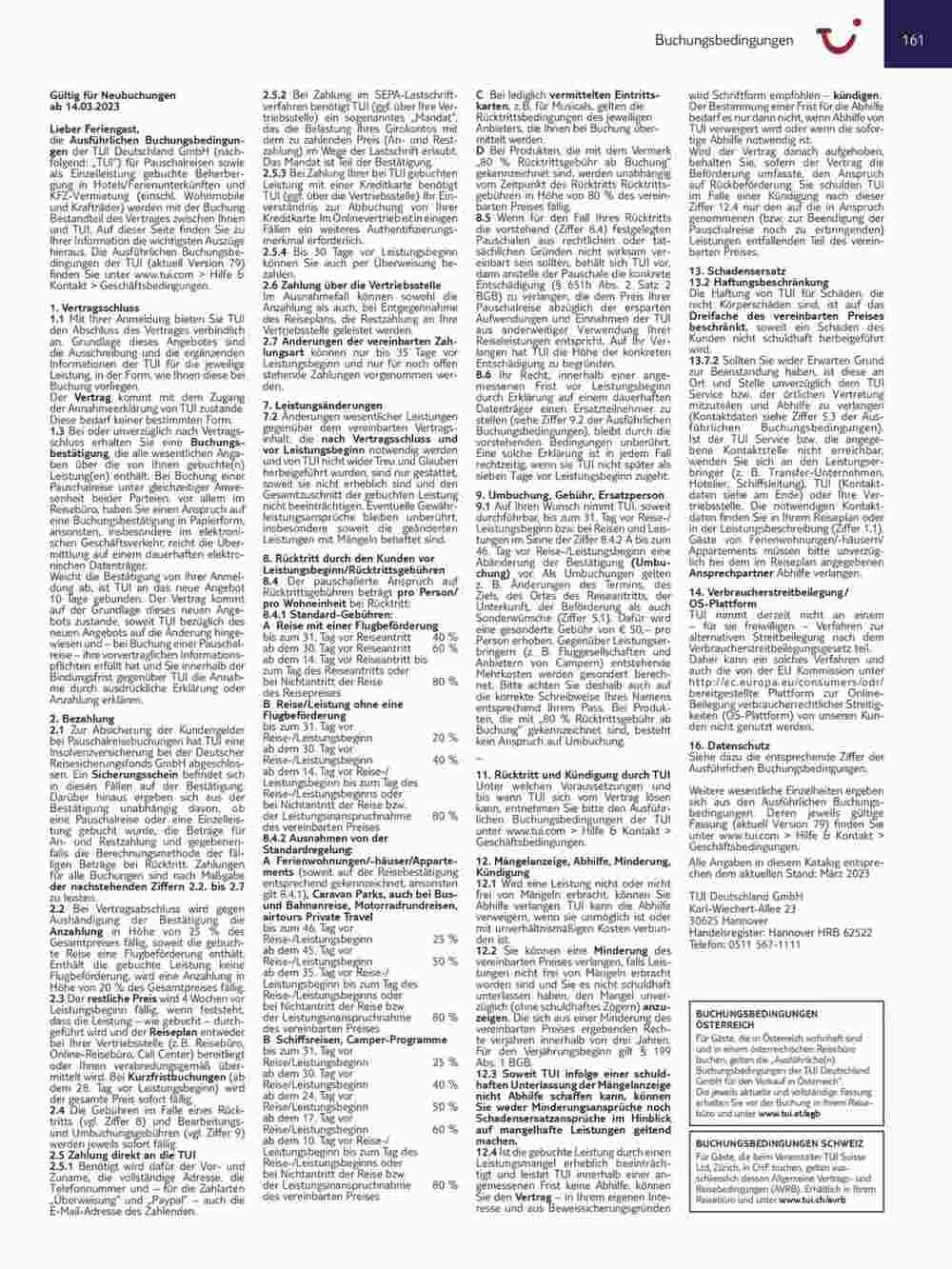 Tui Reisebüro Flugblatt (ab 15.11.2023) - Angebote und Prospekt - Seite 161