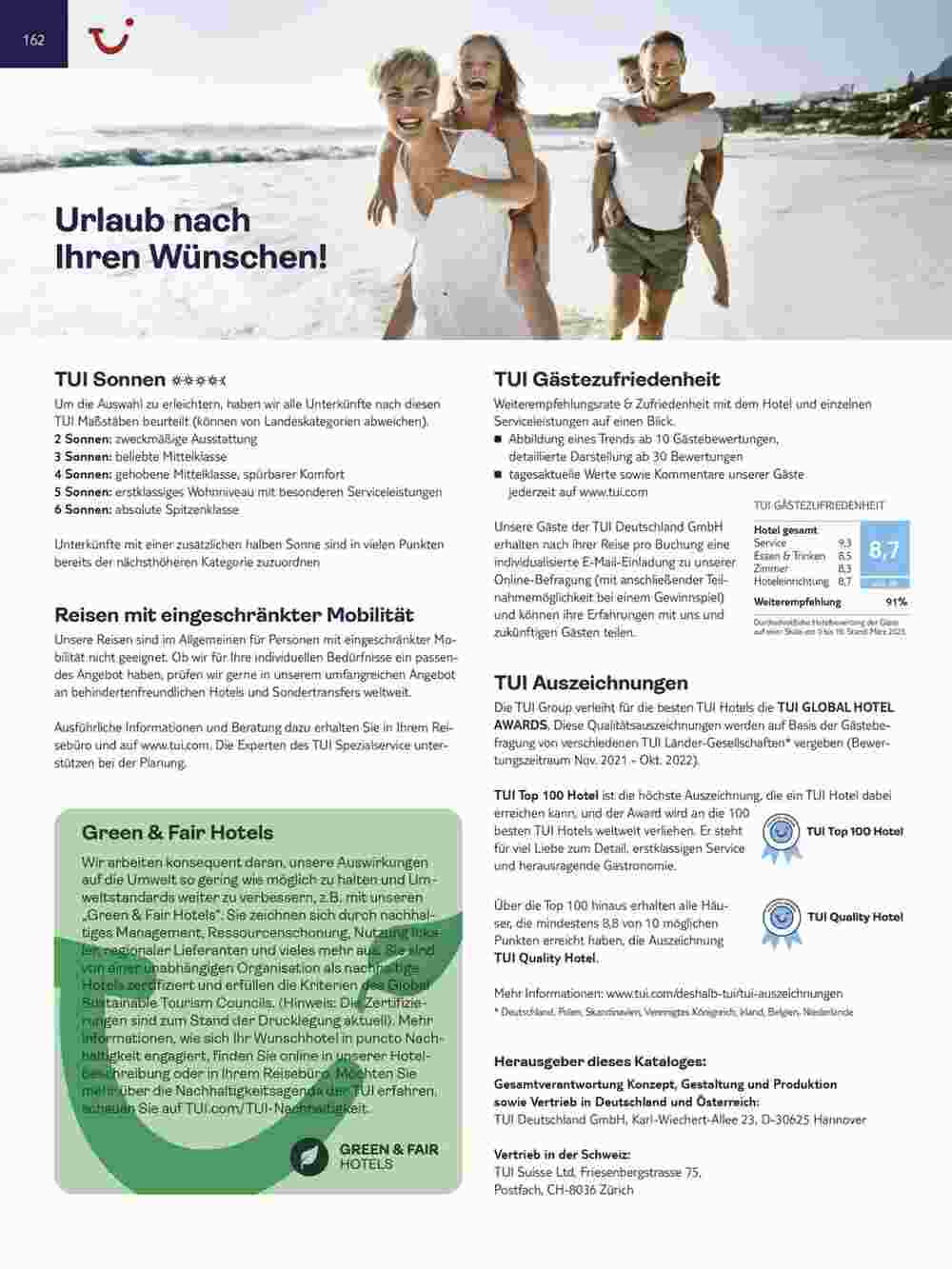 Tui Reisebüro Flugblatt (ab 15.11.2023) - Angebote und Prospekt - Seite 162