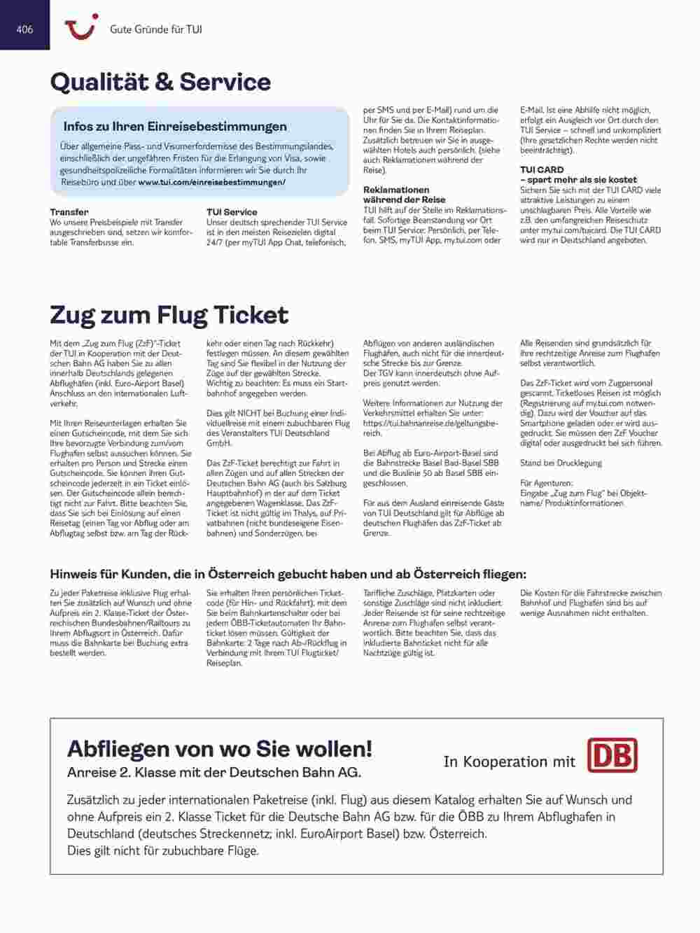 Tui Reisebüro Flugblatt (ab 15.11.2023) - Angebote und Prospekt - Seite 406