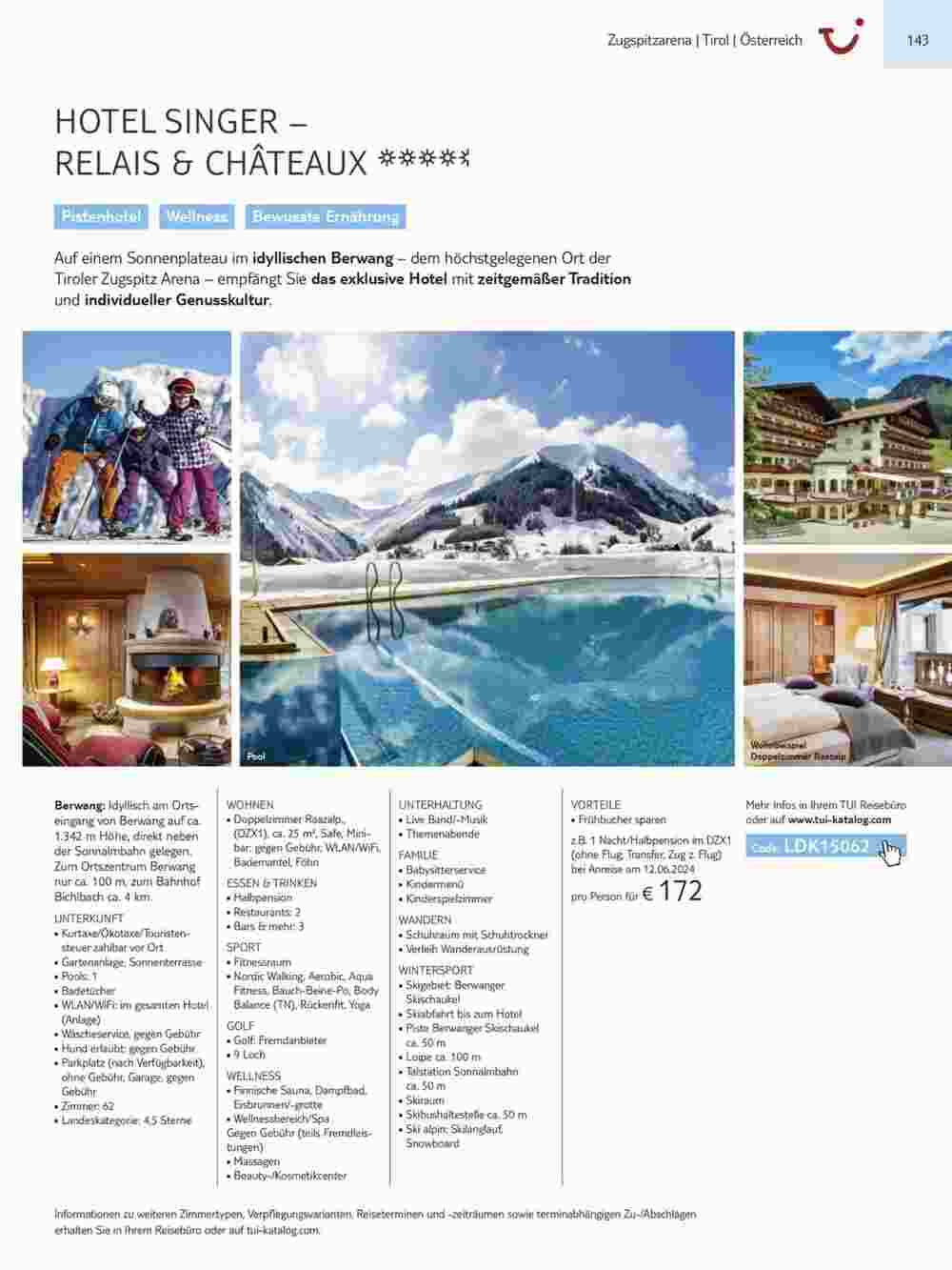 Tui Reisebüro Flugblatt (ab 15.11.2023) - Angebote und Prospekt - Seite 143