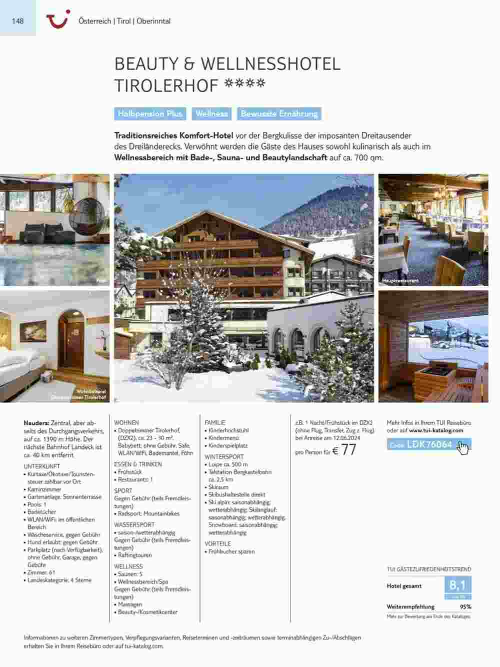 Tui Reisebüro Flugblatt (ab 15.11.2023) - Angebote und Prospekt - Seite 148