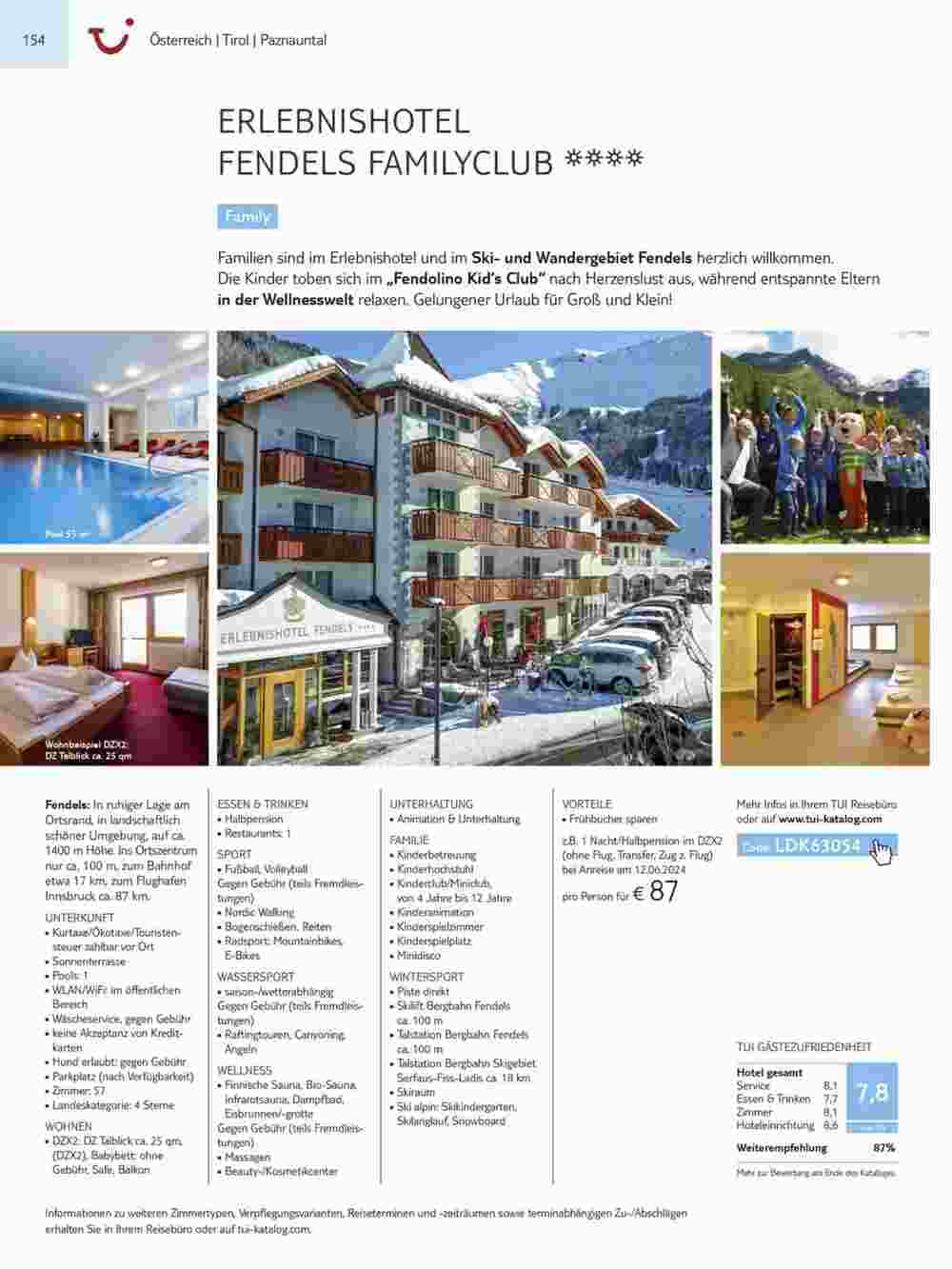 Tui Reisebüro Flugblatt (ab 15.11.2023) - Angebote und Prospekt - Seite 154