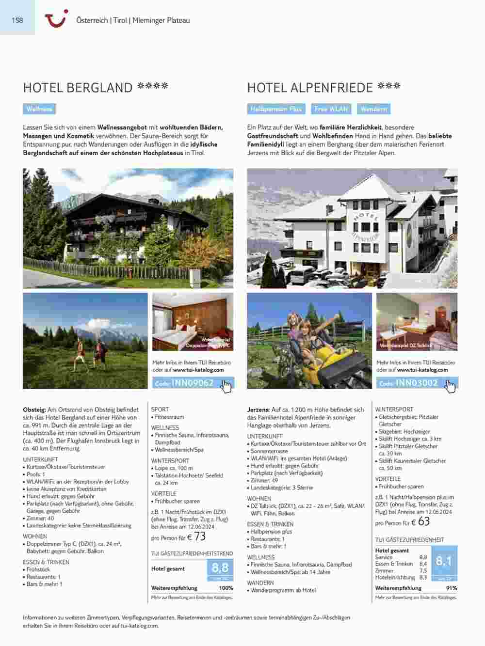 Tui Reisebüro Flugblatt (ab 15.11.2023) - Angebote und Prospekt - Seite 158